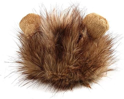 Topstech Pet Costume Lion Mane Wig for Small Dog Cat Costume Halloween Dress up with Ears