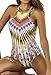 ZKESS Womens Tropical Tribal Print Beachwear One Piece Bikini Swimsuit(FBA)