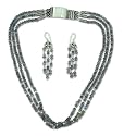 Labradorite jewelry set, 'Twinkling Aura' 1" W 17" L