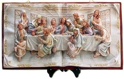 Decorative Plate - The Last Supper - 35 and 1/2in.x5in.x20 and 1/2in. - Stand - Imported