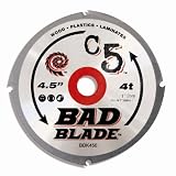 KwikTool USA BBK450 C5 Bad Blade 4-1/2-Inch 4 Tooth With 1-Inch Arbor And 7/8-Inch, 5/8-Inch, 20mm Reduction Rings