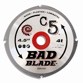 KwikTool USA BBK450 C5 Bad Blade 4-1 2 4 Tooth With 1 Arbor And 7 8, 5 8, 20mm Reduction... by Kwik Tool