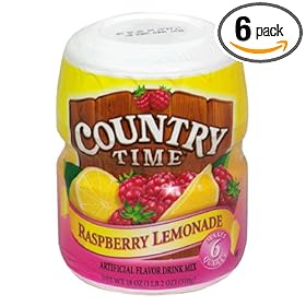 Country Time Raspberry Lemonade, 18-Ounce Canisters (Pack of 6)
