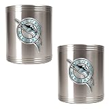Florida Marlins MLB 2pc Stainless Steel Can Holder Set- Primary Logo