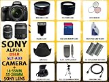 Sony Alpha Dslr-slt-a33 Digital Camera with 18-55mm Lens + 55-200mm Lens + Huge Accessories Package Including Wide Angle Macro Lens + 2x Telephoto Lens + 3 Pc Filter Kit + 16gb Sdhc Memory Card & Much More!!
