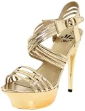 Miss Me Women's Pasha-2 Ankle-Strap Pump,Gold,7.5 M US