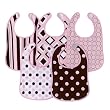 Neat Solutions 5 Pack Graphic Print Interlock Feeder Bib, Girl