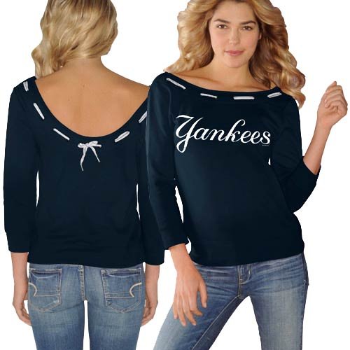 Touch by Alyssa Milano New York Yankees Women's Sunny Sweatshirt - Navy Blue (Large) at Amazon.com