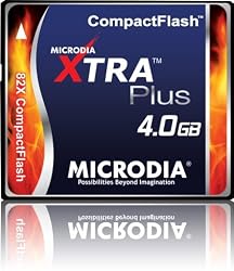 MICRODIA 4GB 82x XTRA Plus Compact Flash CF Card (Retail Package)