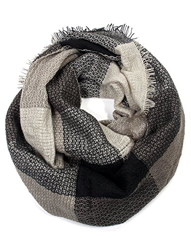Scarfand Plaid Tartan Checker Block Infinity Scarf