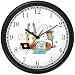 Shabbos or Sabbath Table Symbols No.1 Judaica Jewish Theme Wall Clock by WatchBuddy Timepieces (White Frame)