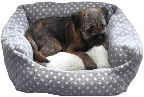 Rosewood 40 Winks Small Dog/ Cat Sleeper Bed, 16-inch, Grey/ Cream Spot by ROSHP