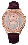 Marc Ecko E17562G1 Gents Two Hand Mini Sweep Iced Rose Gold And Brown Croco Leather Strap