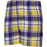 LSU Tigers Purple-Gold Plaid Legend Flannel Boxer Shorts (Large)