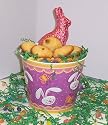 Scott's Cakes 1 lb. Coconut Macaroon Cookies in a Purple Bunny Pail with Jelly Beans and Milk Chocolate Bunny