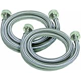 Watts 2PBSPW60-1212 5-Foot Stainless Steel Washing Machine Hose, 2-Pack