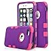 ULAK iPhone 6S Case, iPhone 6 Case, Shock-Absorbing Case with Hybrid 3in1 Soft Silicone + Hard PC Cover for Apple iPhone 6/6S 4.7 Inch Device (Purple/NeoPink)