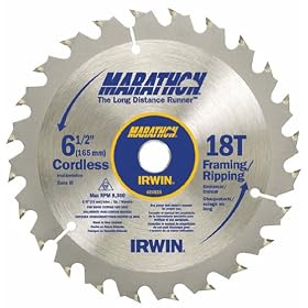 Irwin 14020 Marathon 6-1 2-Inch 18 Tooth ATB Combination Saw Blade with 5 8-Inch Arbor by Irwin