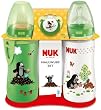 NUK 10225086 - Maulwurf Set mit je 1 Anti-Colic Weithalsflasche 300 ml mit Silikonsauger, Active Cup mit Soft-Trinkt�lle sowie Schnuller aus Silikon