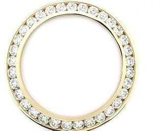 Mens 5ct Channel Set Diamond Bezel 14ky for Rolex Watch
