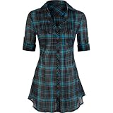 FULL TILT Plaid Gauze Womens Top