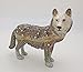 znewlook Pewter Wolf Handmade Jeweled Trinket Box Wolf Figurine Hinged Small Earring Holding Box