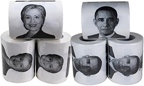 (Set) President Barack Obama &amp; Hillary Clinton Funny Political Toilet Paper