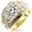 Men's Ring - Gold Plated with Clear CZ (Sizes 9-14)