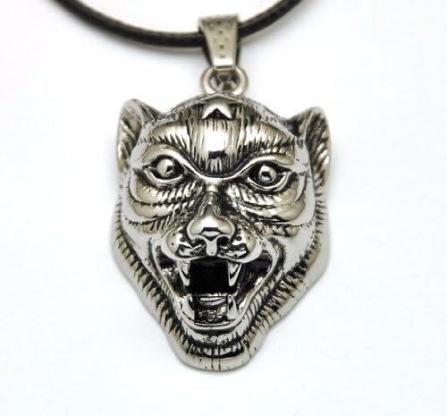 Leopard Head Men's Stainless Steel Pendant Necklace Gothic &amp; Biker Look 24inches