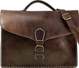 Produkt-Bild: Leder Umh&auml;ngetasche Vintage Ledertasche Laptoptasche Uni Schule Beruf A4-Hefter B8