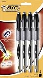 BIC Z4+ Needle Point Roller .5mm, Black, 4-Count Package (Pack of 6)