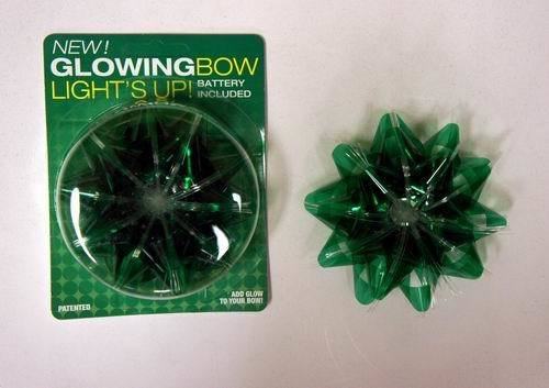 Fiber-optic Green LED Glowing Gift Bows