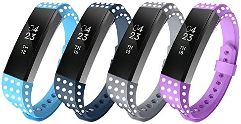 ArrKn Silicone Large/Small Wristbands Replacement Accessories for Fitbit Alta Band (4 set Polka-Dot d, Large)