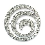 14K White Gold Diamond Spiral Pin