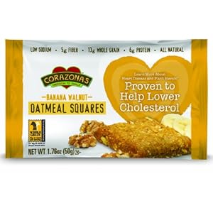 Corazonas Oatmeal Squares, Banana Walnut, 1.76-Ounce Bars (Pack of 12)