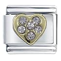 October Pink Tourmaline Color Birthstone Heart Italian Charms