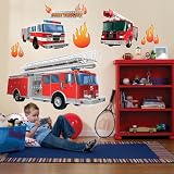 Fire Trucks Giant Wall Decals Child