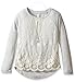 Beautees Girls' Big Scalloped Edge Lace Front Top