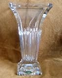 Shannon 24% Lead Crystal Vase - Square Top 12 Vase w 3 Tier Square Base