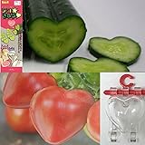 デコきゅう：ハート1本とハートのトマトミニ5個入りのセット[家庭菜園用]