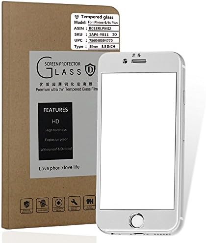 For iPhone6 6S Plus Screen Protector,iPhone6 6S Sreen Protector, SZDEFENDER® Premium 0.26mm Tempered Glass Screen Protector for iPhone 6/6S Plus (5.5 inch For For iphone 6/6s Plus Silver)