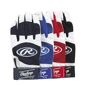 <b>Rawlings Youth All-Leather Black/White Batting Glove - S</b>