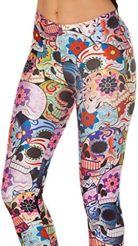 Lady Rock Skeleton Bone Skull Tight Stretch Leggings Anklle Full Length Trouser