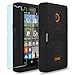 Microsoft Lumia 435 Case, INNOVAA Turbulent Armor Case W/ Free Screen Protector & Stylus Pen - Black/Black
