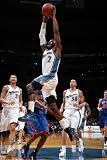 New York Knicks v Washington Wizards: John Wall and Tony Douglas Photographic Poster Print by Ned Dishman, 8x12
