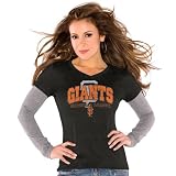 Touch by Alyssa Milano San Francisco Giants Ladies Black Double V Triblend Premium T-shirt