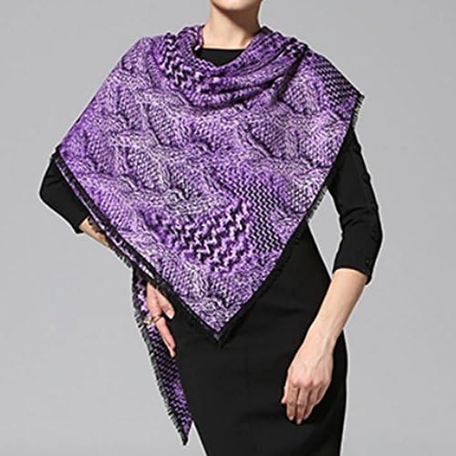 Deer Mum Professional Designed Women's 100% Luxury Wool Square Scarf IN Elegant Pattern