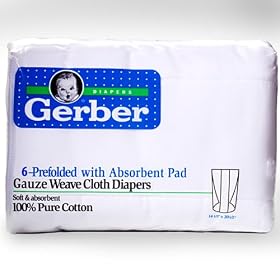 Gerber Birdseye Weave Cloth Diapers Prefolded (6-pk.)