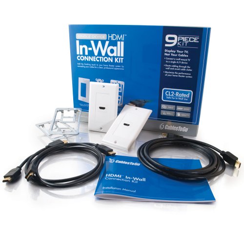 Cables To Go Single Device HDMI In-Wall Connection Kit, 9-piece 45034
