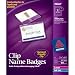 Avery Garment Friendly Clip Style Side-Loading Name Badges, 2.25 x 3.5 Inches, White, Box of 100 (74461)